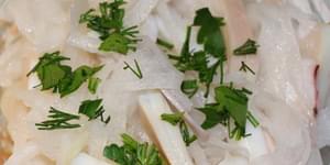 салат из кальмаров простой и вкусный пошаговый, салат из консервированных кальмаров простой и вкусный